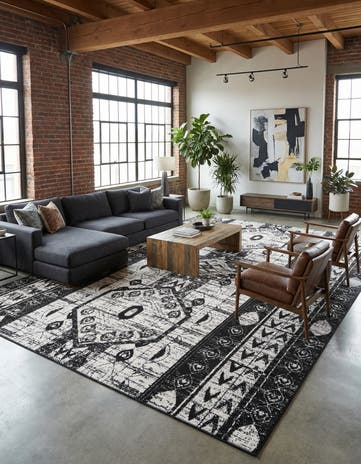 Black and White Oregon Rug
