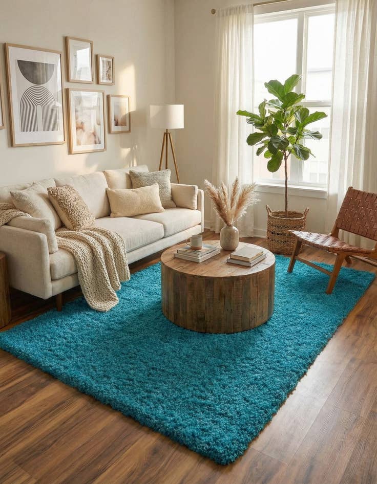 Detail image of  7' x 10' Solid Shag Rug