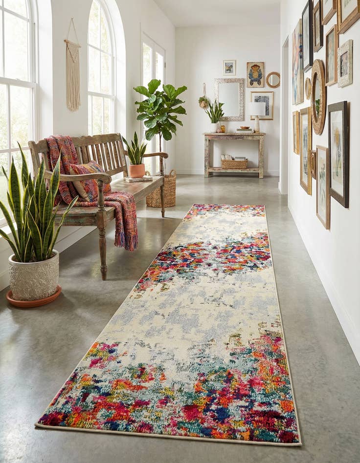 Detail image of 2' 7 x 10'  Washable Spectrum Runner Rug