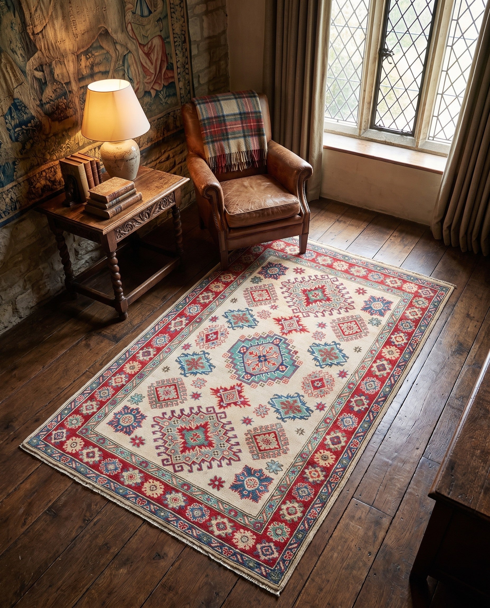 Detail image 3 of 10: 3' 10 x 5' 10 Hand Knotted Kazak Rug