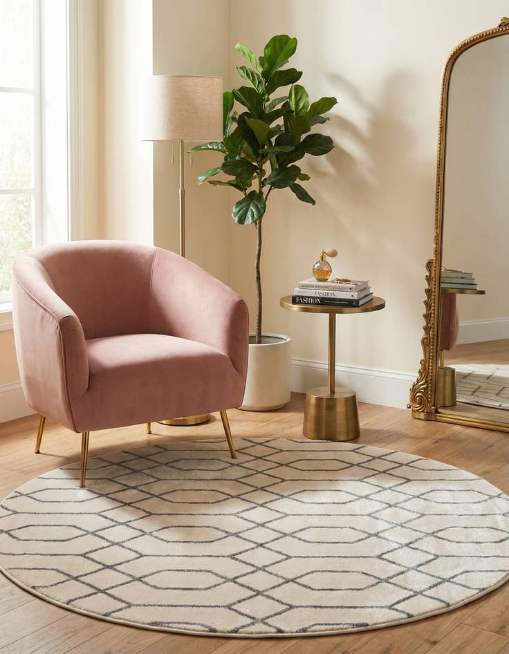 Detail image of 5' 3 x 5' 3 Marilyn Monroe&trade; Glam Trellis Round Rug