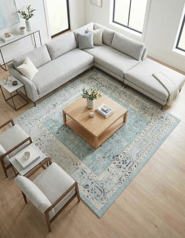Aqua Aurelia Square Rug