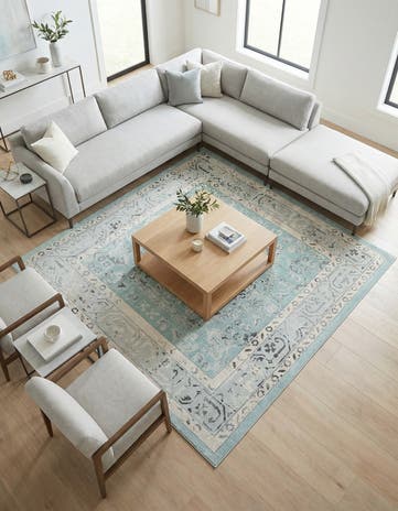 Aqua Aurelia Square Rug