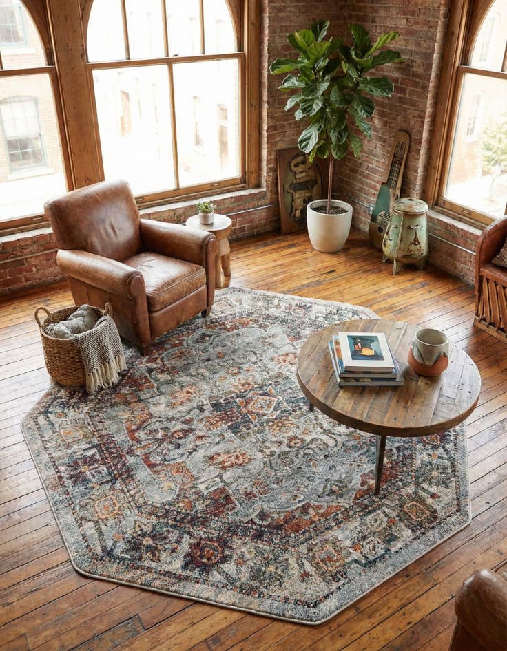 Detail image of 6' 1 x 6' 1 Isabella Octagon Rug