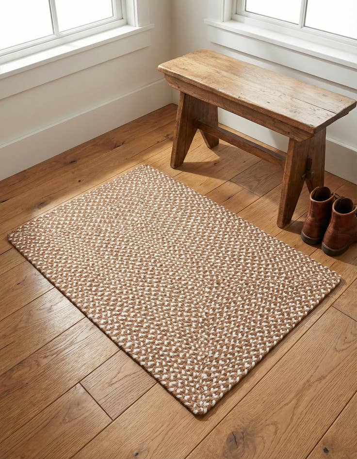 Detail image of 2' x 3' 1 Handmade Tweed Braided Jute Rug