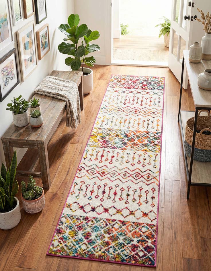 Detail image of 2' x 8' Moroccan Trellis Runner Rug