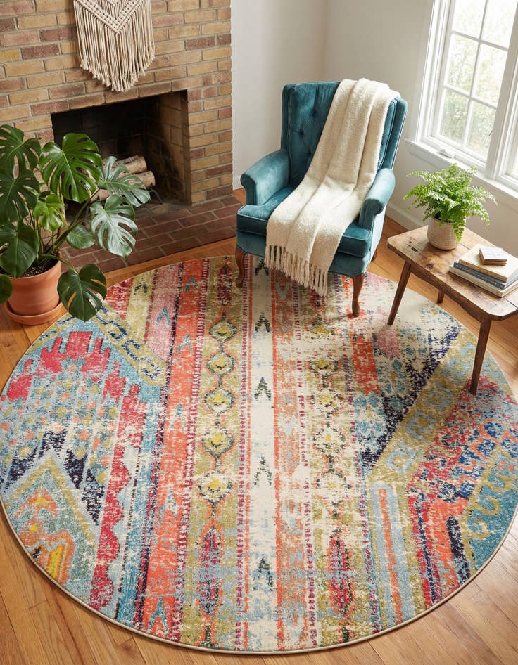 Detail image of 8' x 8' Washable Mesa Round Rug
