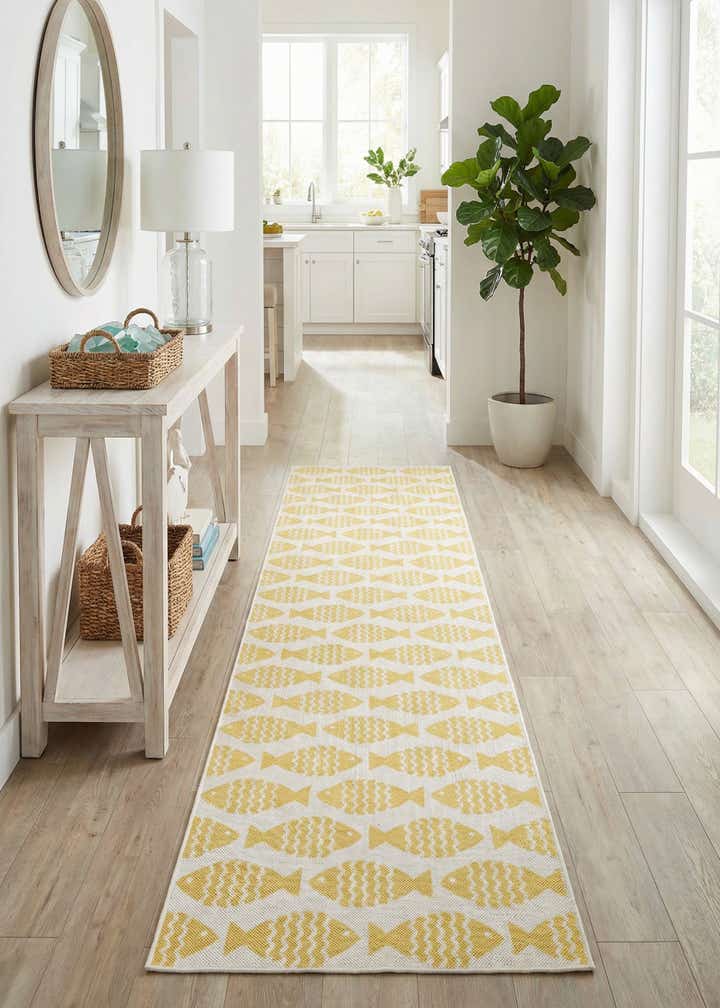 2' 7 x 12' Easy-Clean Coastal Indoor / Outdoor Runner Rug