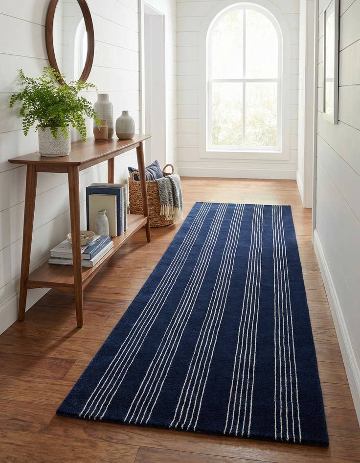 Detail image of 2' 7 x 8' Jill Zarin Striped Wool Runner Rug