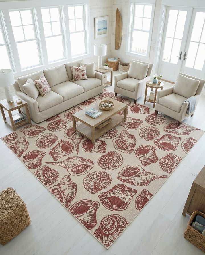 13' x 13' Easy-Clean Coastal Indoor / Outdoor Square Rug