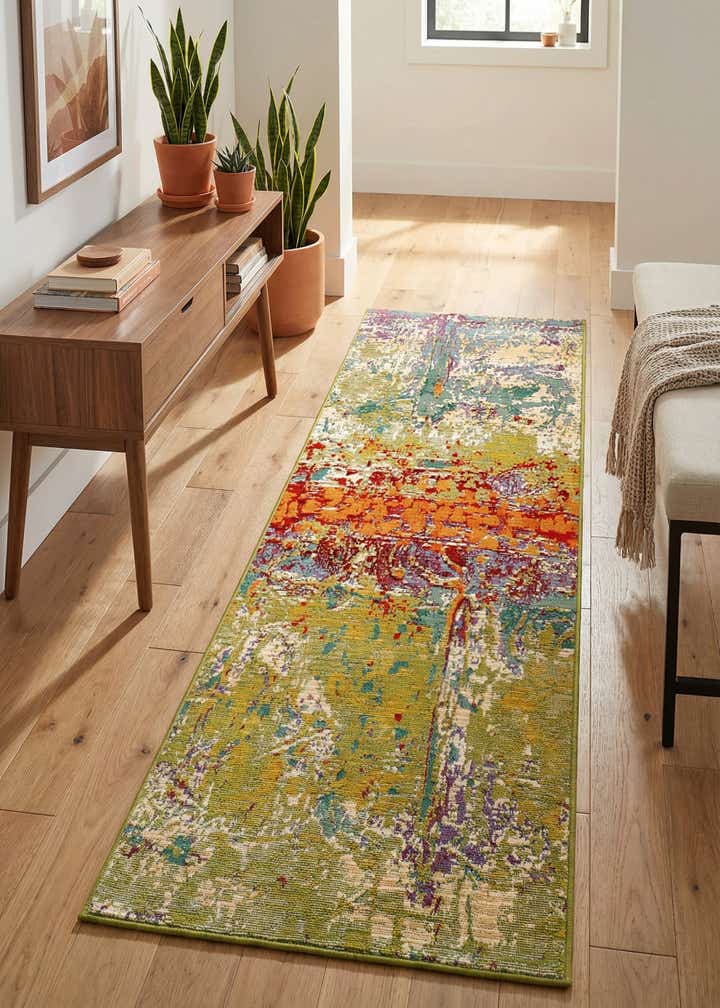 2' x 6' Easy-Clean Modern Indoor / Outdoor Runner Rug