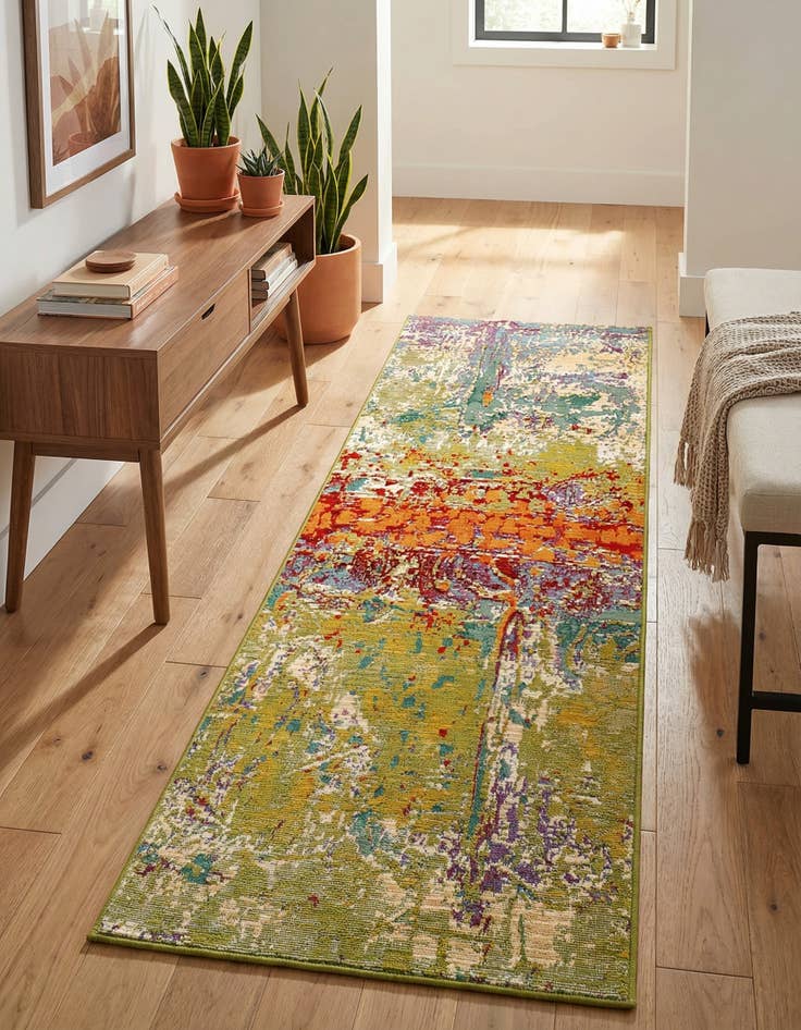 Detail image of 2' x 6' Easy-Clean Modern Indoor / Outdoor Runner Rug