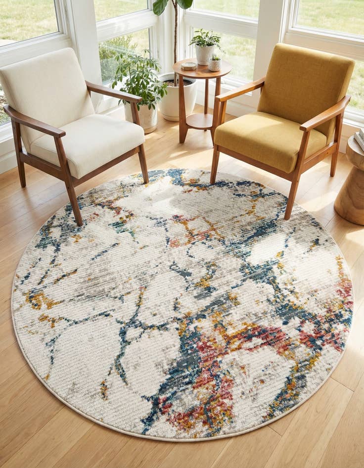 Detail image of 5' 3 x 5' 3 Gemstone Round Rug