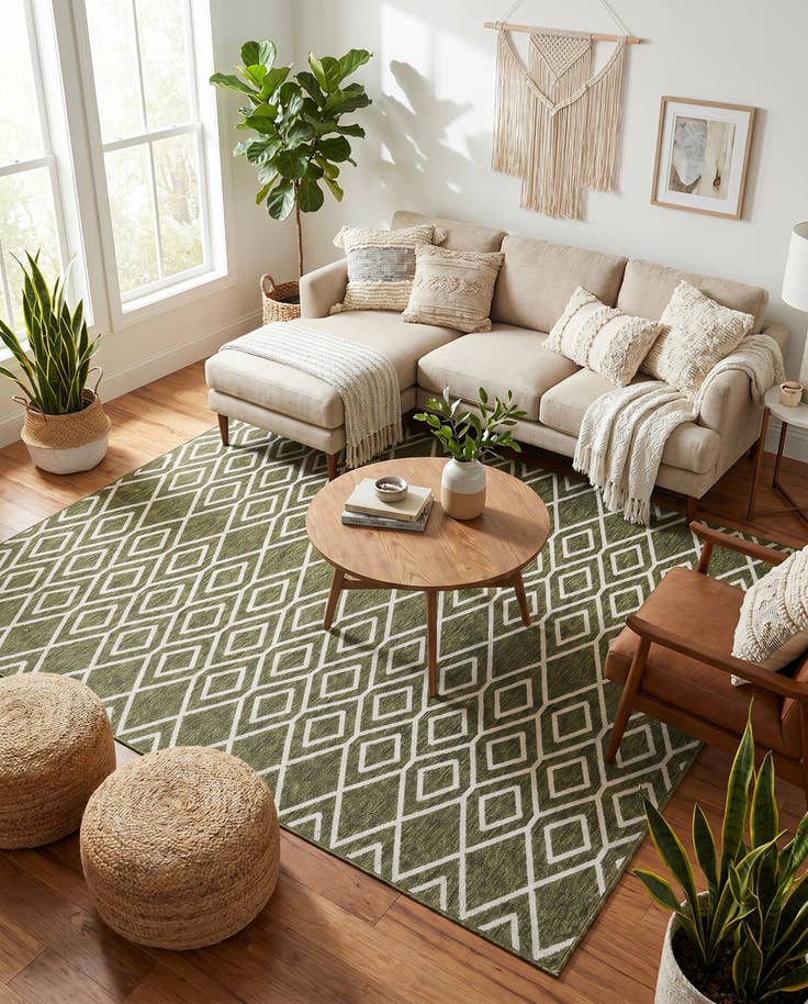 Detail image of 7' 10 x 7' 10 Easy-Clean Jill Zarin Turks and Caicos Indoor / Outdoor Square Rug