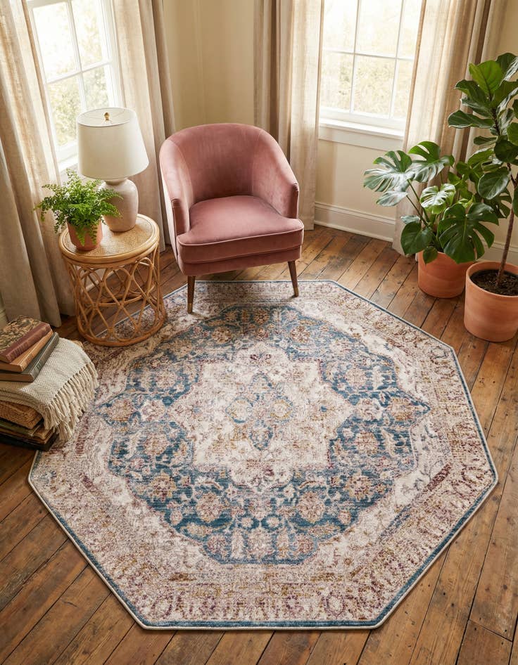 Detail image of 5' 3 x 5' 3 Deepa Octagon Rug