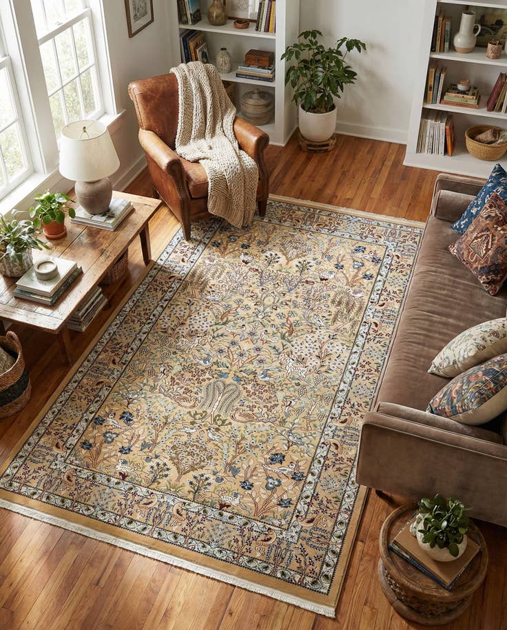 Detail image of 5' 3 x 8' Nain Design Rug
