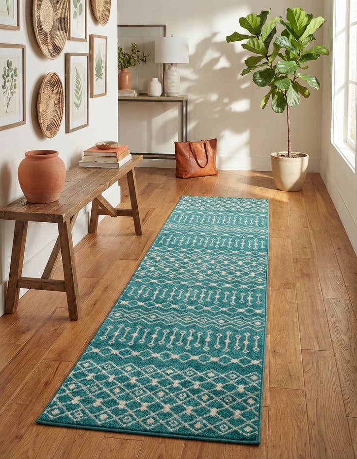 Detail image of 2' 7 x 12' Moroccan Trellis Runner Rug