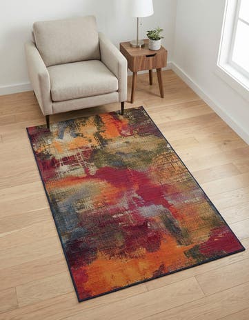 3' 3 x 5' 3 Easy-Clean Modern Indoor / Outdoor Rug