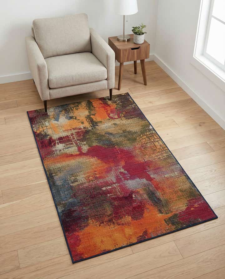 3' 3 x 5' 3 Easy-Clean Modern Indoor / Outdoor Rug