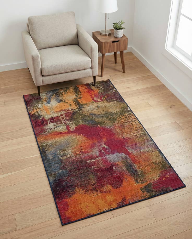 Detail image of 3' 3 x 5' 3 Easy-Clean Modern Indoor / Outdoor Rug