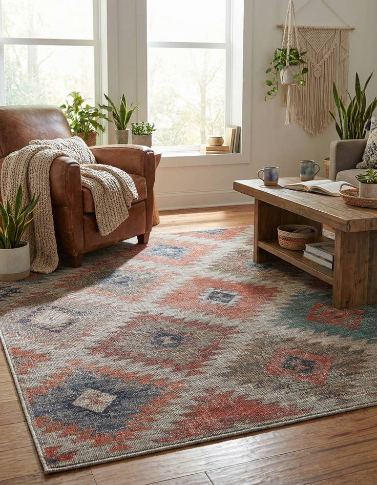 Detail image of  7' 3 x 7' 3  Washable Sisu Square Rug