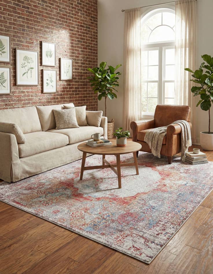 Detail image of 7' 10 x 7' 10 Washable Yara Square Rug