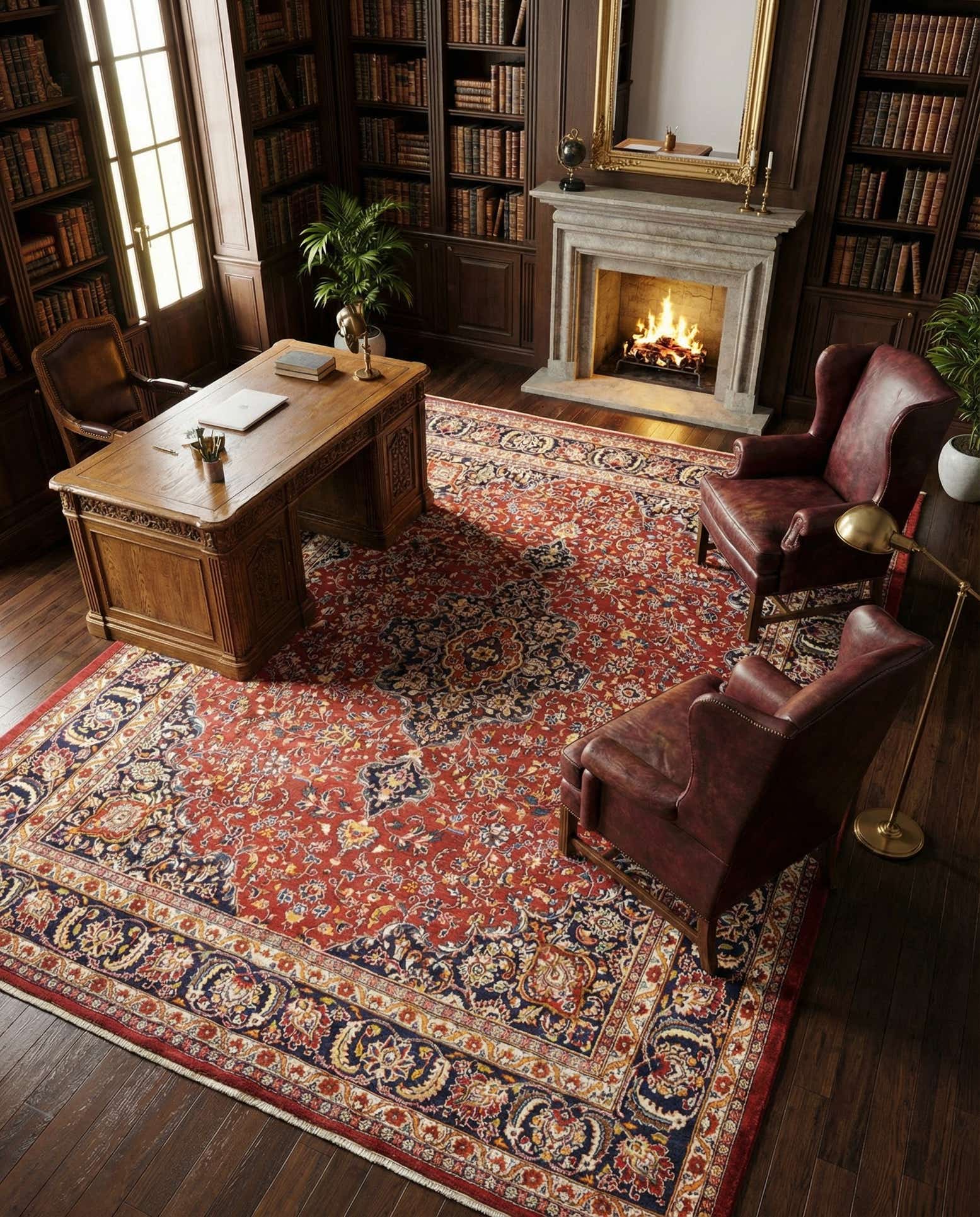 9' 10 x 12' 7 Hand Knotted Mashad Persian Wool Rug