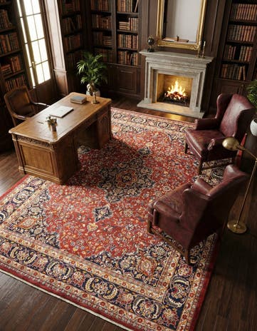 9' 10 x 12' 7 Hand Knotted Mashad Persian Wool Rug