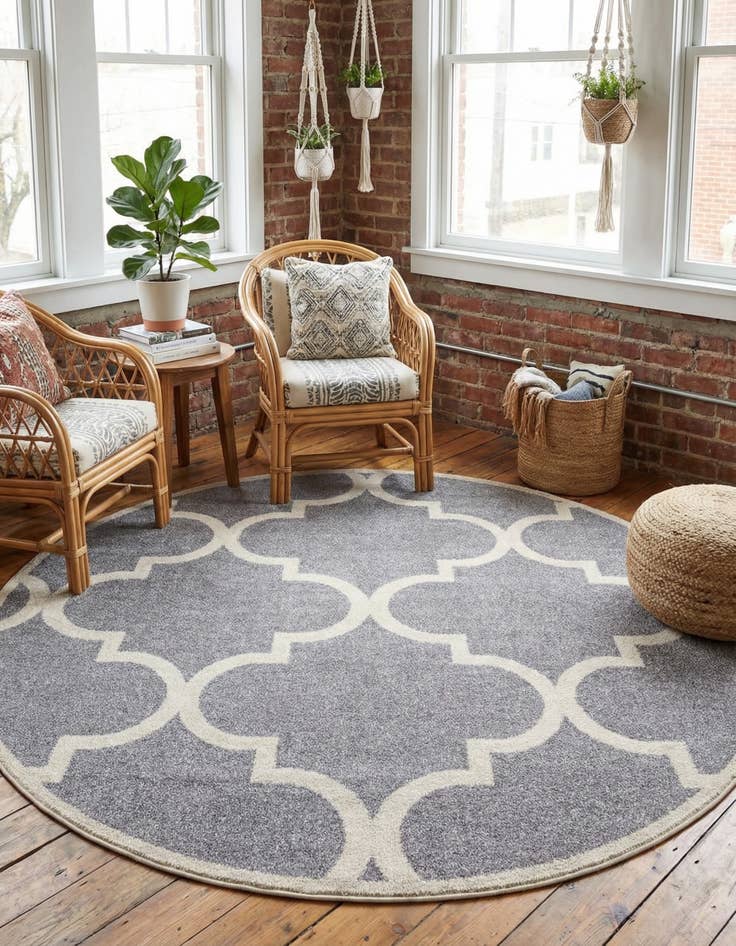 Detail image of 8' x 8' Trellis Round Rug