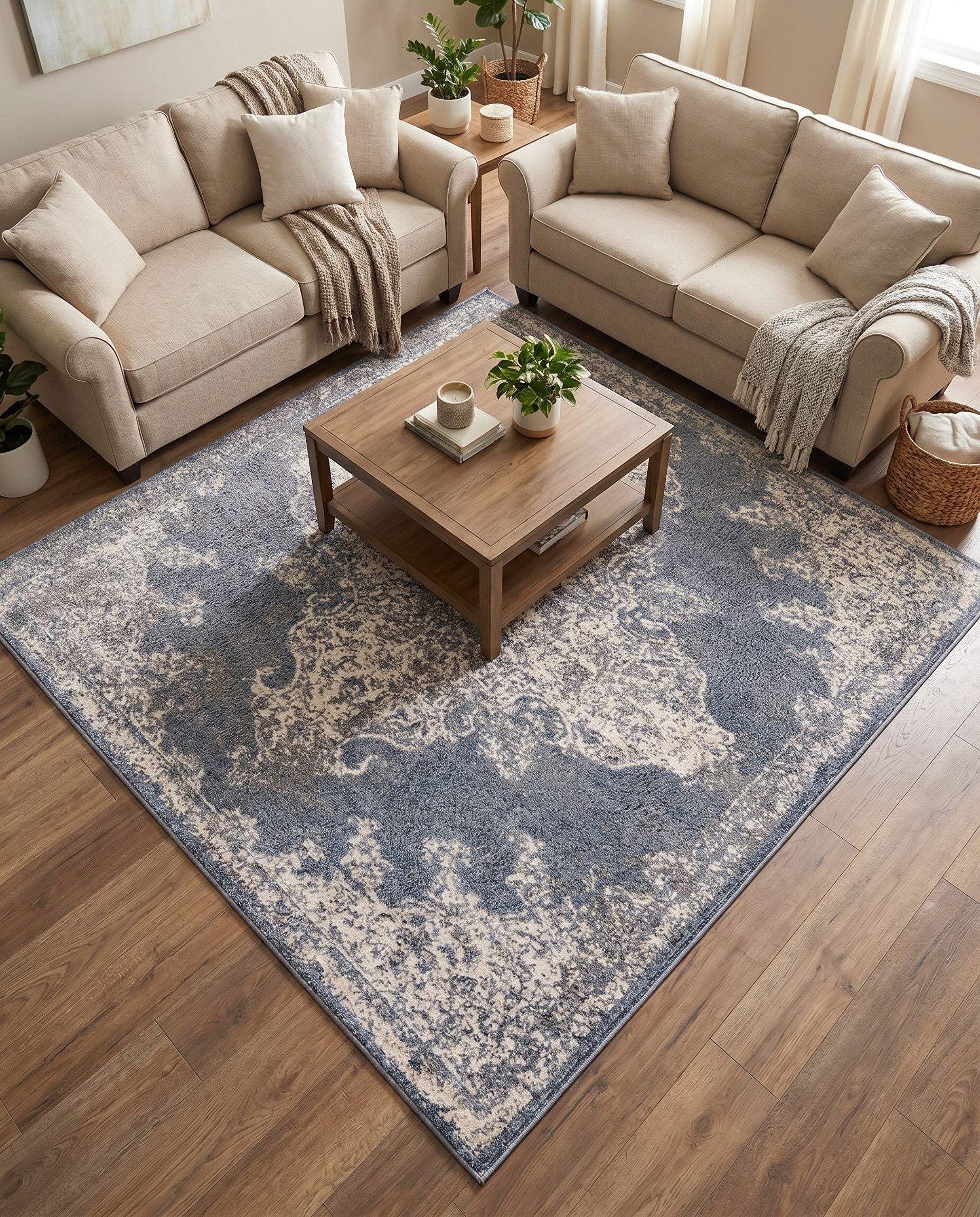 Gray Mojave Square Rug