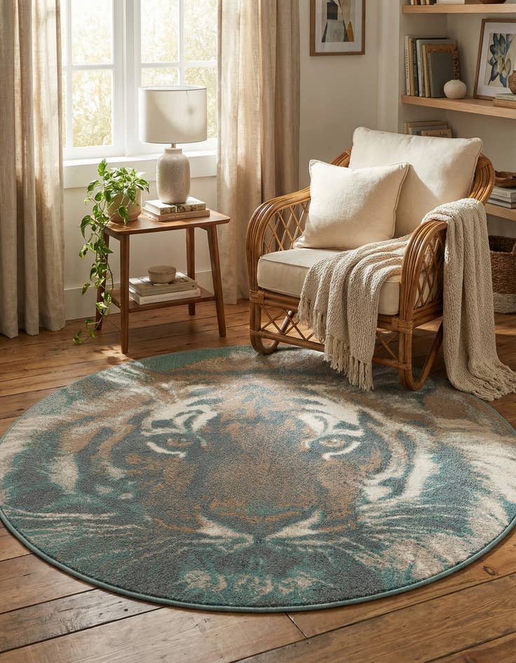 Detail image of 4' x 4' Safari Round Rug