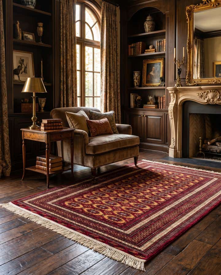 4' 2 x 5' 8 Hand Knotted Bokhara Oriental Wool Rug