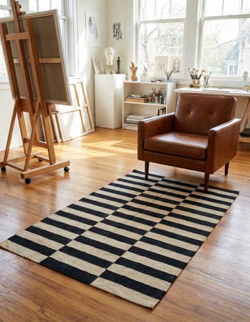 3' 3 x 4' 11 Hand Woven Kilim Modern Wool Rug