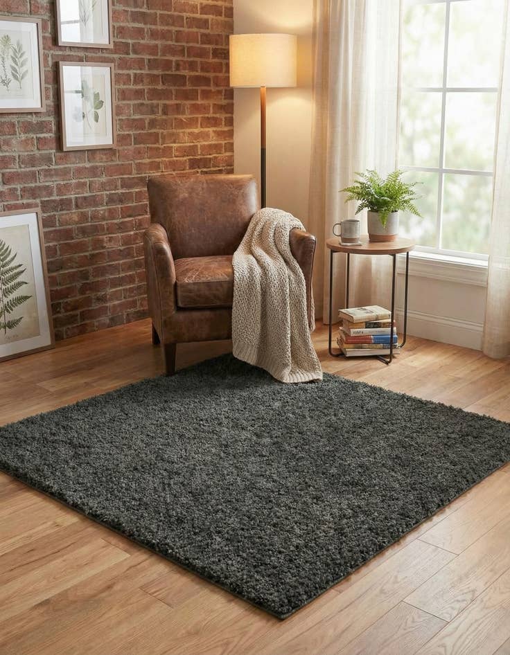 Detail image of 4' x 4' Soft Solid Shag Square Rug