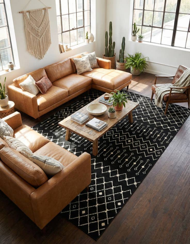 Detail image of 10' 8 x 14' Moroccan Trellis Rug