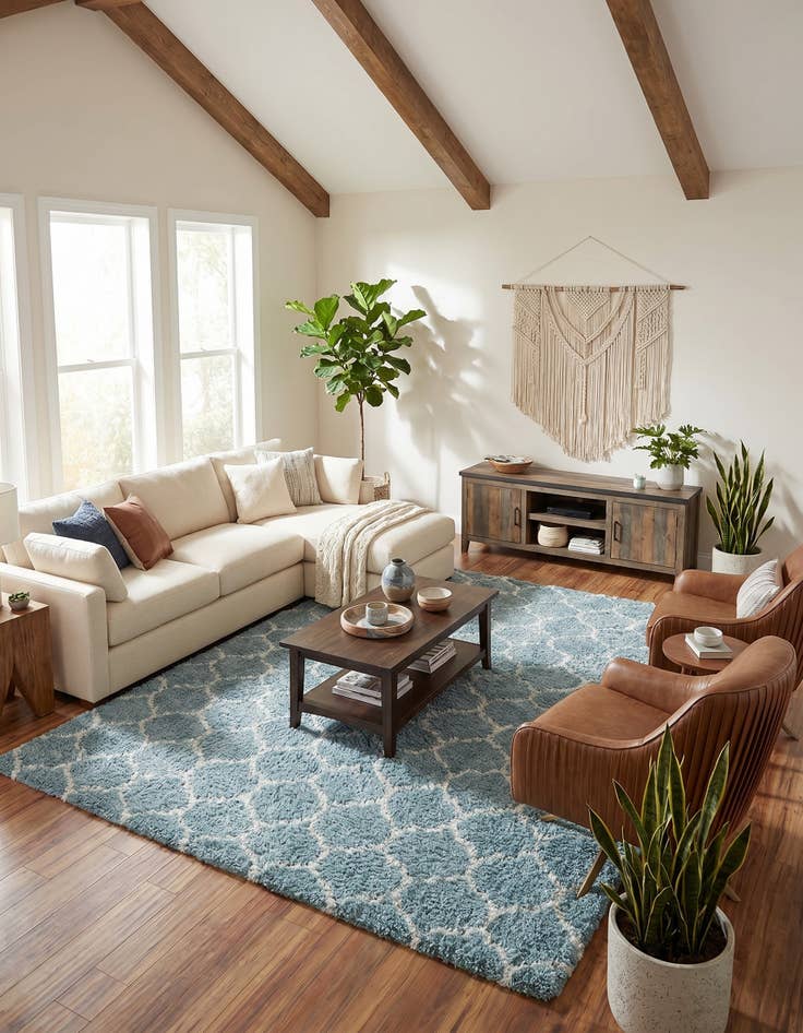 Detail image of 10' 8 x 14' Trellis Shag Rug