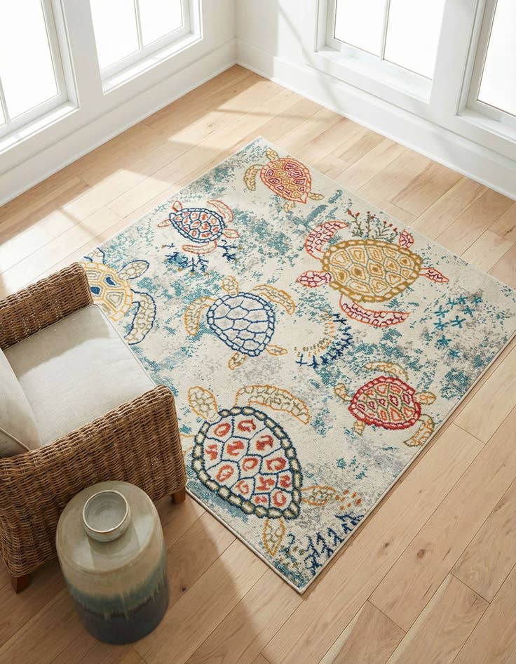 Detail image of 5' 3 x 5' 3 Washable Amalfi Square Rug