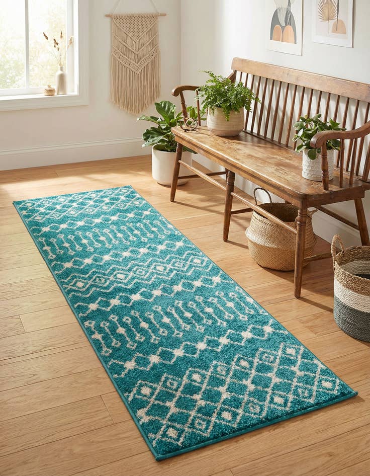 Detail image of 2' x 6' Moroccan Trellis Runner Rug