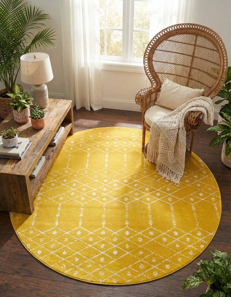 Detail image of 7' 10 x 7' 10 Paxon Trellis Round Rug