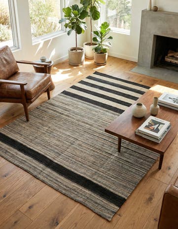 4' 2 x 5' 10 Hand Woven Kilim Modern Wool Rug