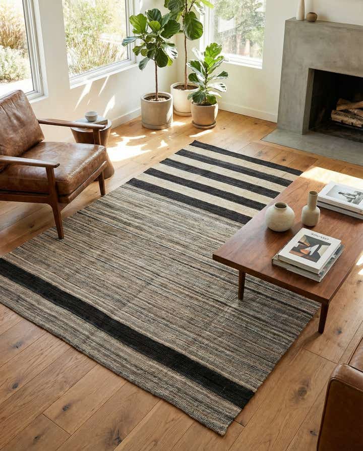 4' 2 x 5' 10 Hand Woven Kilim Modern Wool Rug