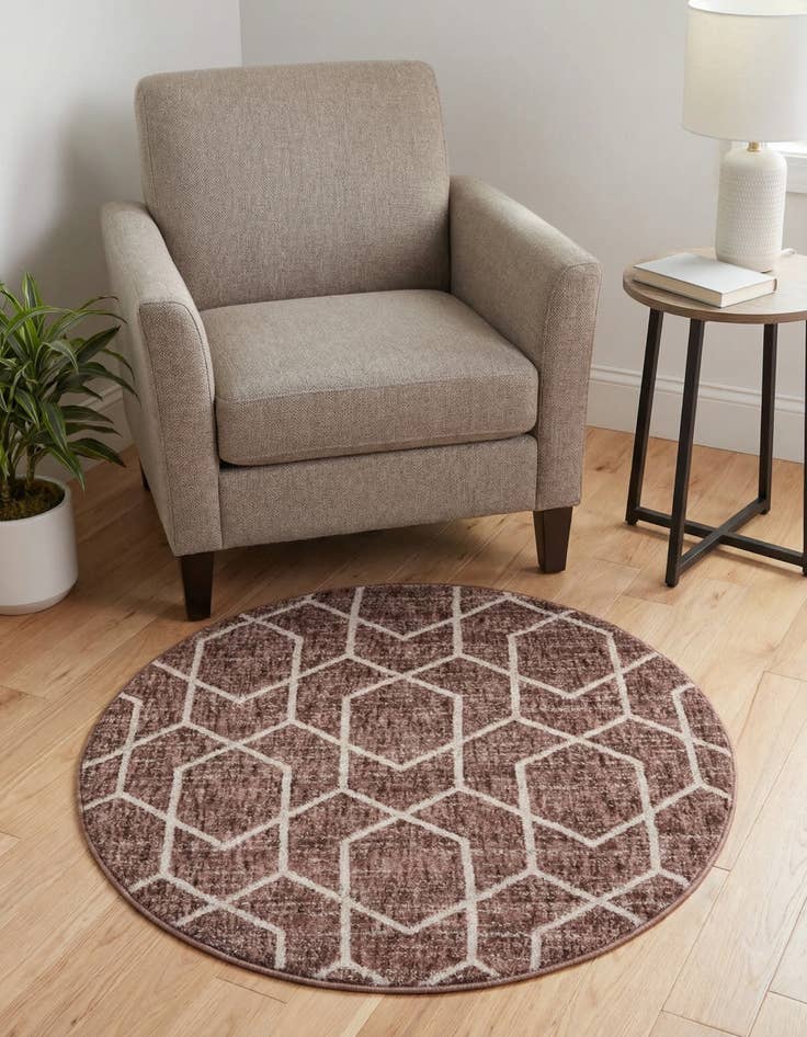 Detail image of 3' 3 x 3' 3 Eco Trellis Round Rug