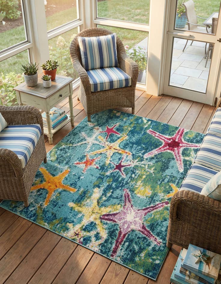 Detail image of 5' 3 x 5' 3 Washable Amalfi Square Rug