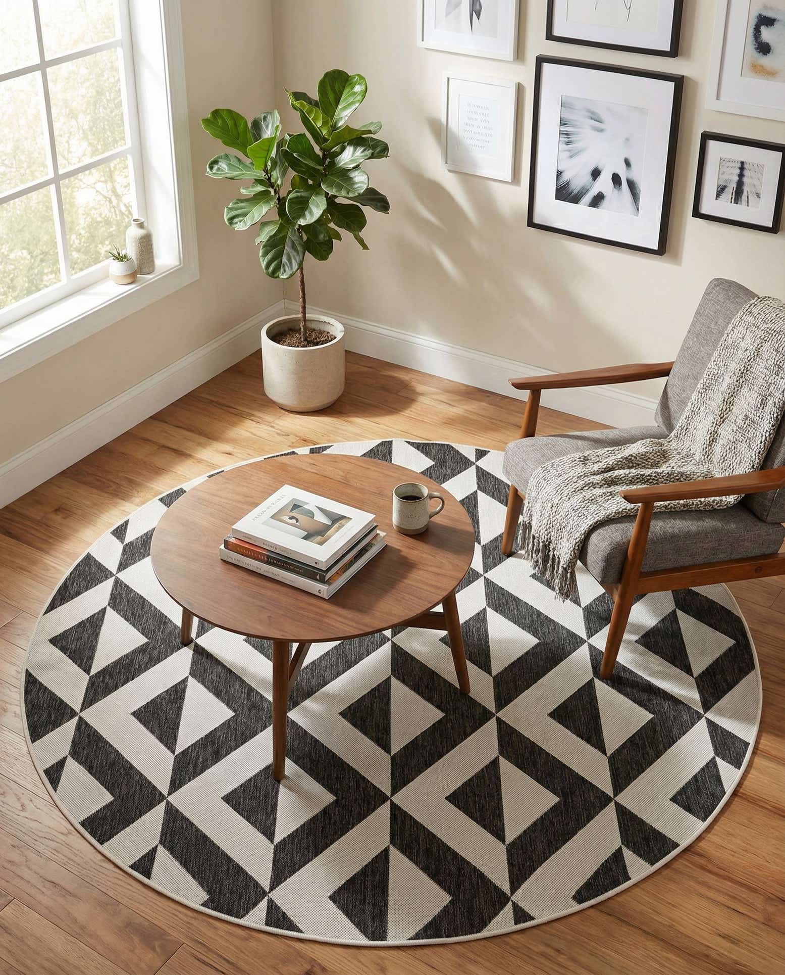 7' x 7' Easy-Clean Jill Zarin Indoor / Outdoor Round Rug