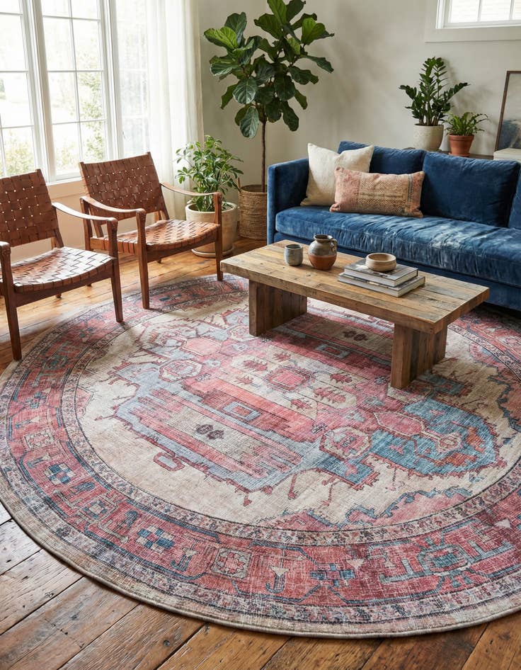 Detail image of 10' 6 x 10' 6 Washable Maahru Round Rug
