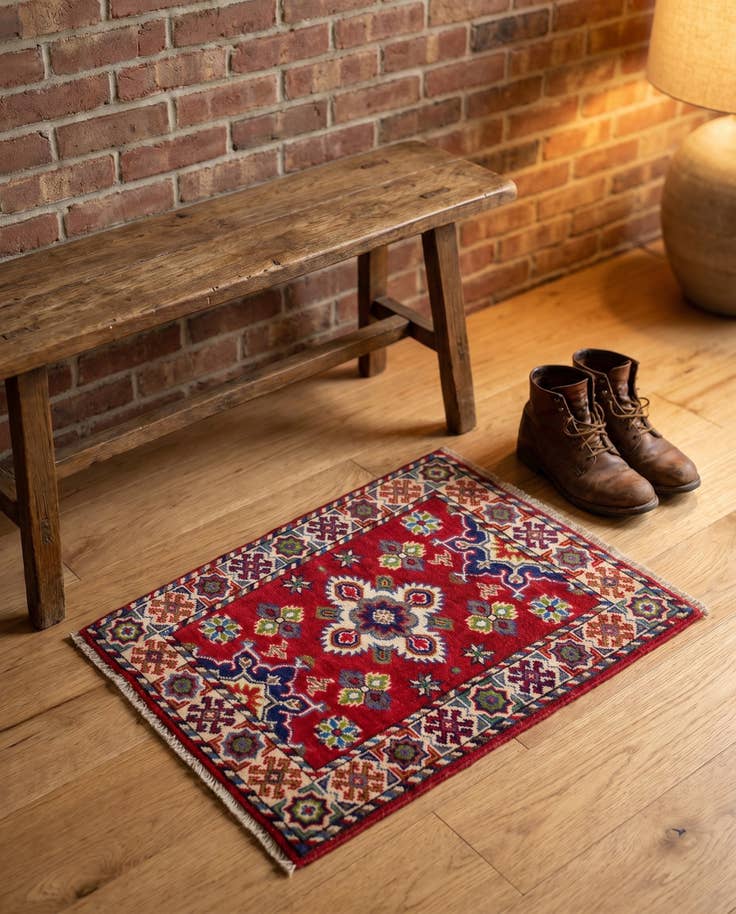 Detail image of 2' x 2' 7 Hand Knotted Kazak Rug