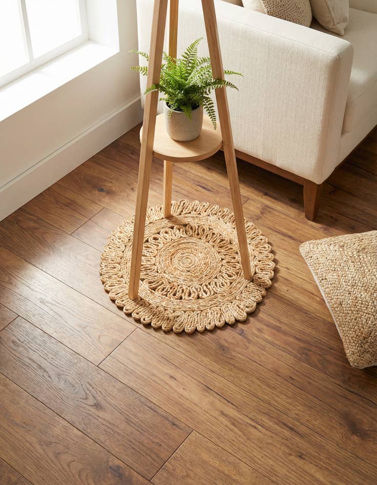 Detail image of 2' x 2' Handmade Braided Jute Round Rug