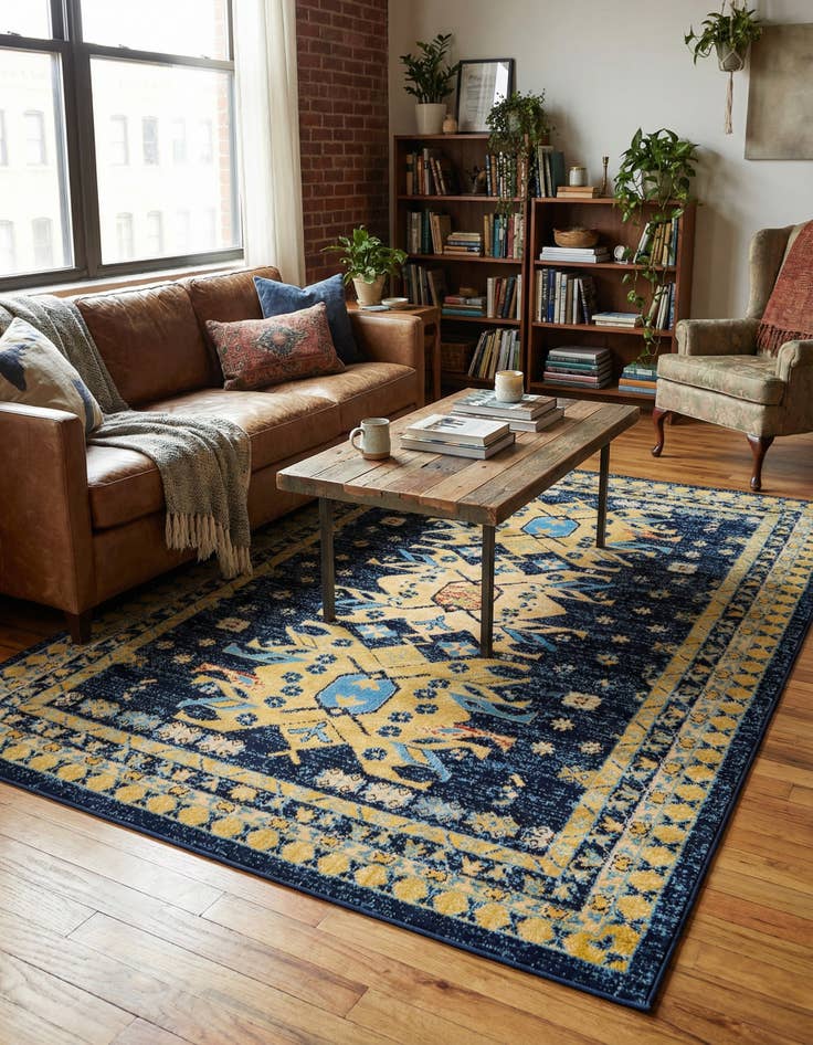 Detail image of 5' 3 x 8' Heriz Design Rug