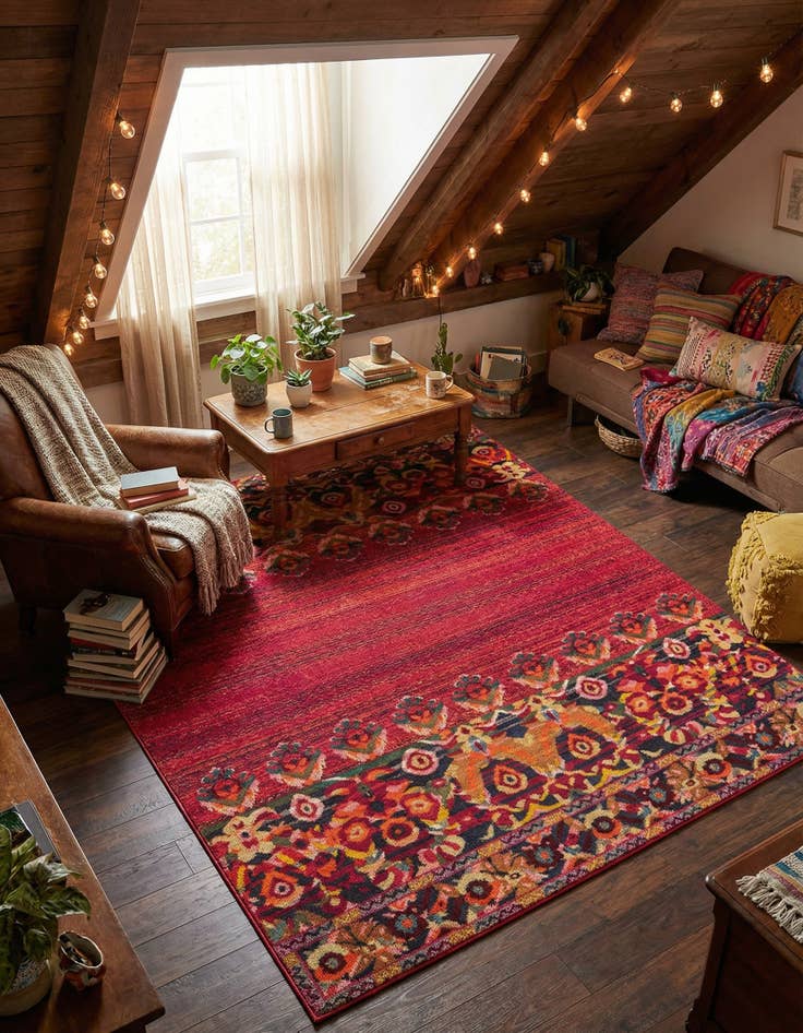 Detail image of 7' x 10' Washable Fleur Rug