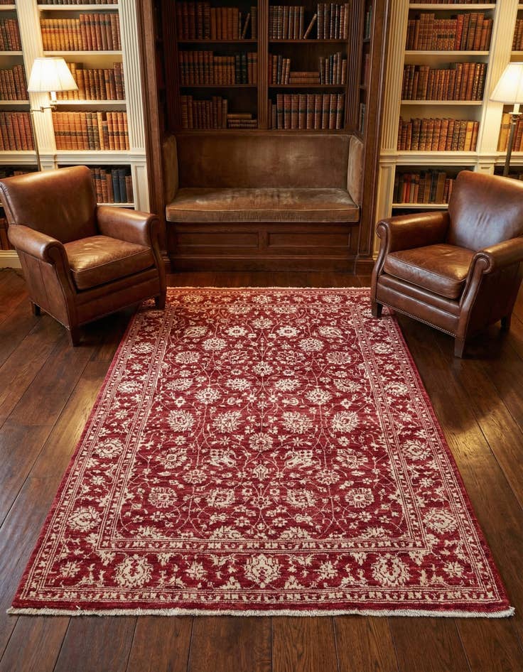 Detail image of 4' 1 x 6' Hand Knotted Peshawar Ziegler Rug